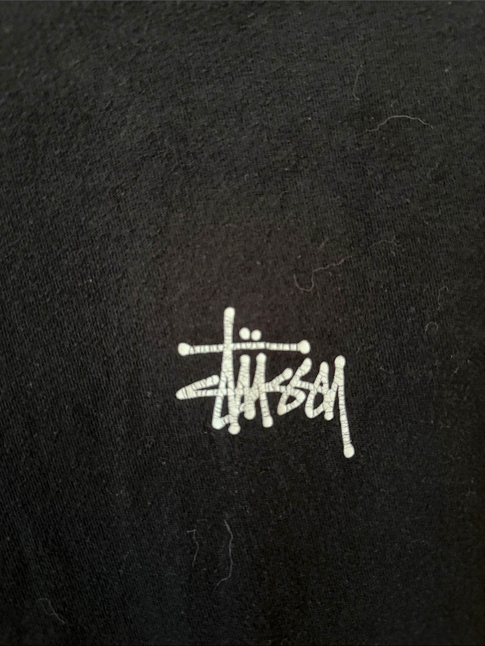 Stussy Black Long Sleeve Crewneck with White Script Logo - Picture 3 of 6